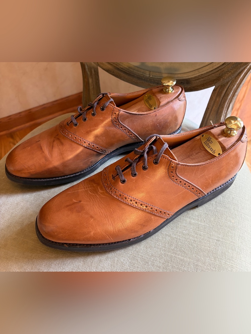 Allen Edmonds Shelton Comfort Oxford Vibram Sole 12C Walnut